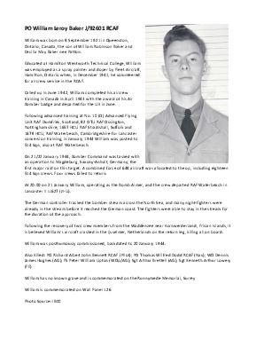 A preview of a PDF biography for Baker, William Leroy
